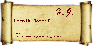 Hornik József névjegykártya